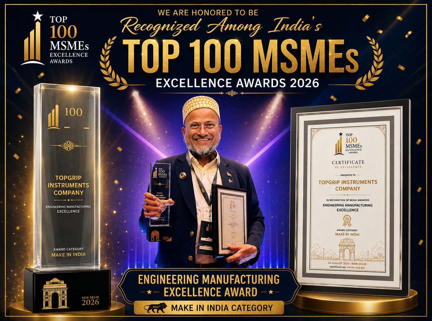TopGrip Wins TOP 100 MSMEs Excellence Award 2026